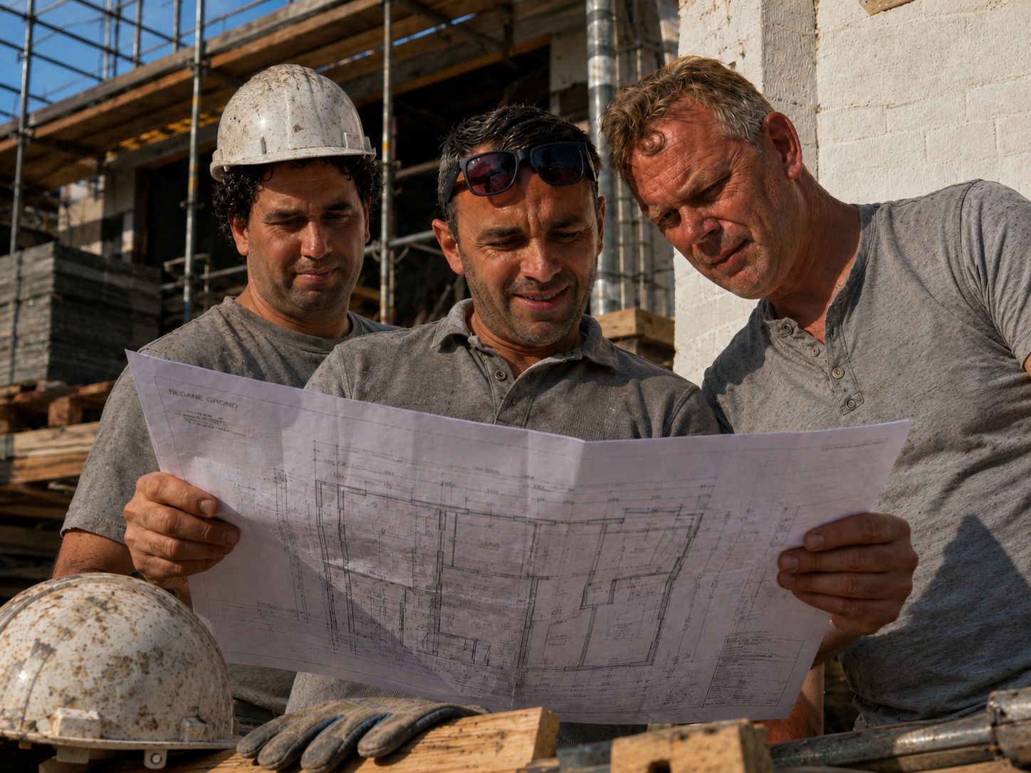 Bouwplaats met verbouwvoorbereiding